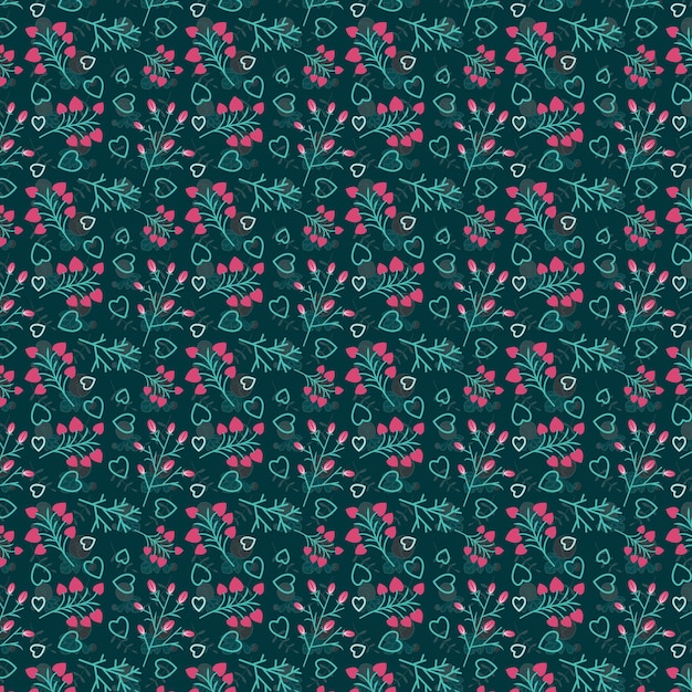 a pattern with the leaves and flowers