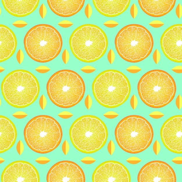 Pattern with lemon and orange slices