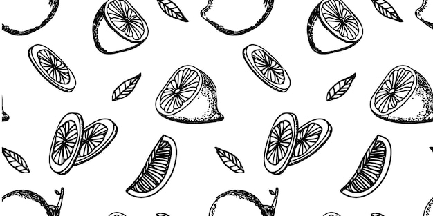 pattern with lemons