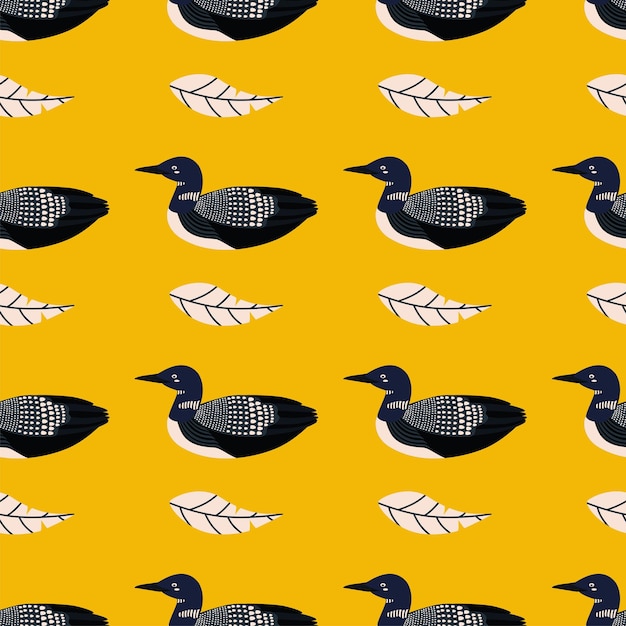 Pattern with loon bird