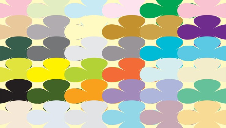 Vector pattern with multicolored yellow orange green pink purple blue b