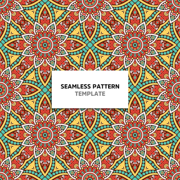 Pattern with ornament of mandalas.