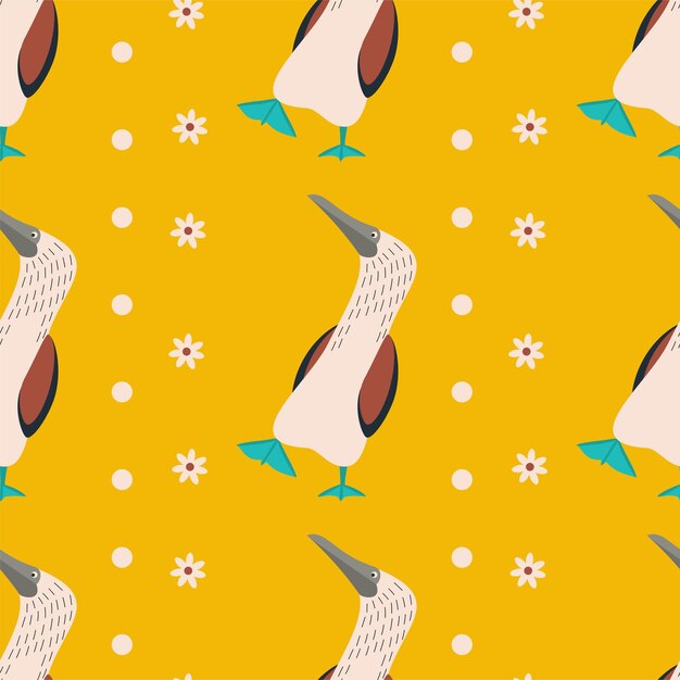 Pattern with paddlefooted bird