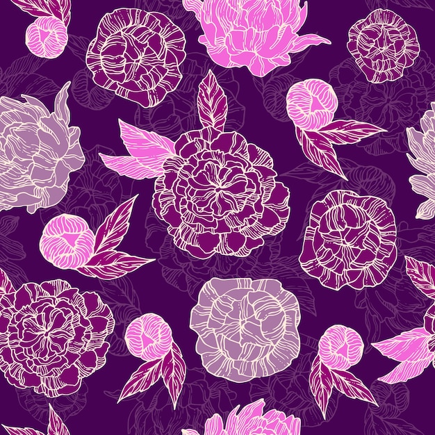 pattern with peonies