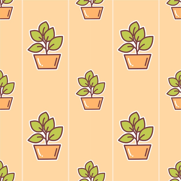 A pattern with a plant in a pot