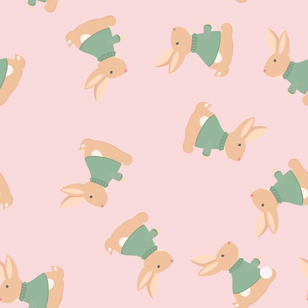 Pattern with rabbits childrens pattern for textiles room decor illustration for children