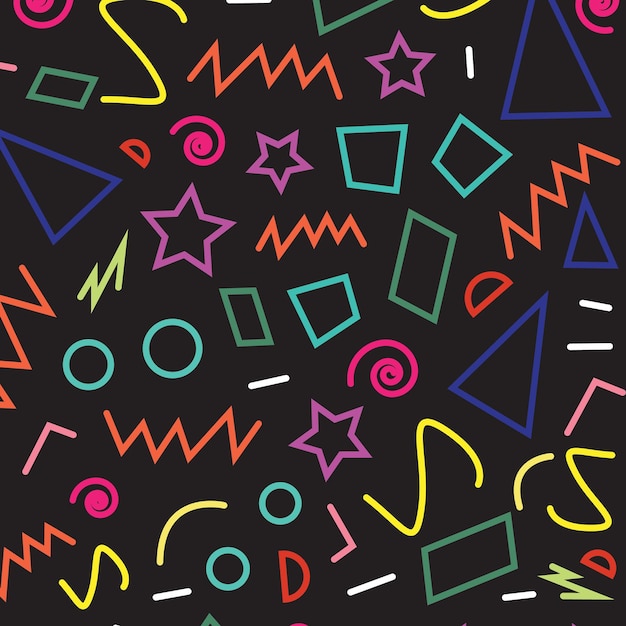 Vector pattern with random shapes isolated background