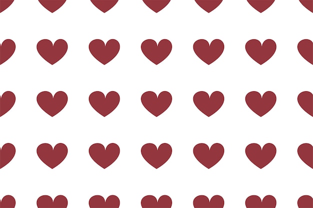 Pattern with red hearts on a white background vector illustration