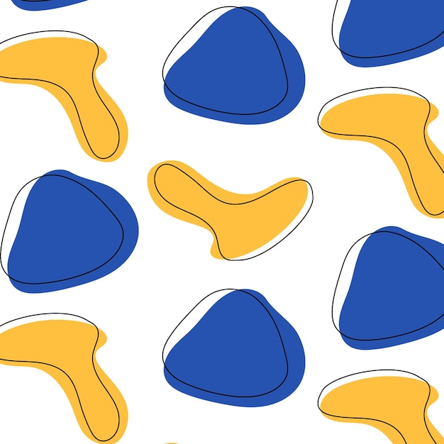 Pattern with shapes and doodle blob