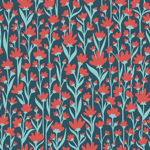 Pattern with small poppy flowers