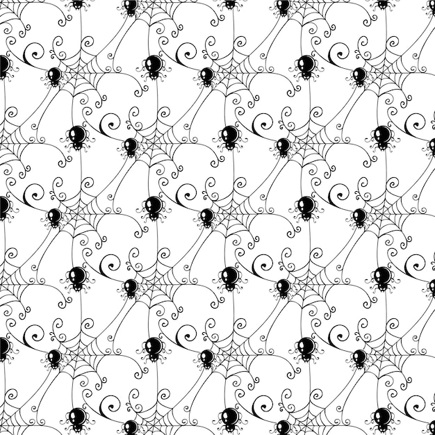 Vector pattern with spider web background