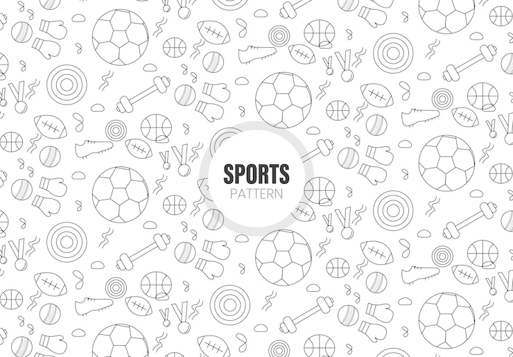 Vector pattern with sports sports sports and other sports