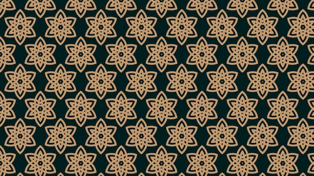 Vector a pattern with a star and a flower on a brown background.