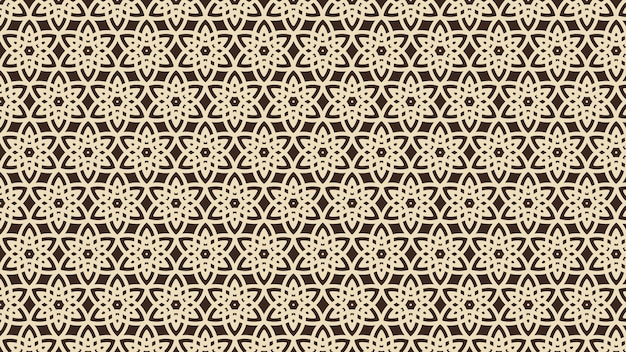 Vector a pattern with a star and a flower on a brown background.