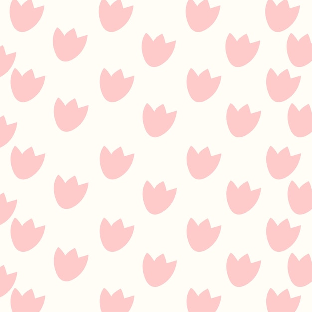 Pattern with tulips Pattern with flowers Pink flowers on a white background