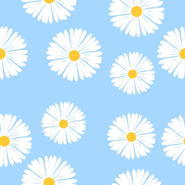 Pattern with white flowers Vector graphics