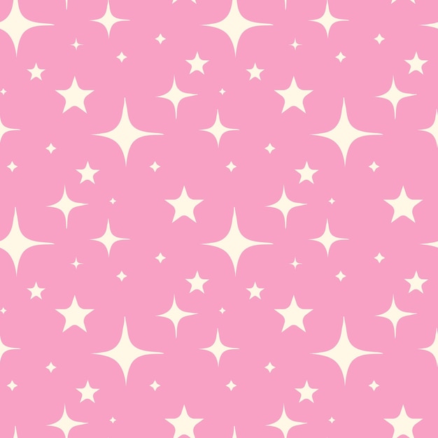 Pattern with white stars retro disco groovy pattern