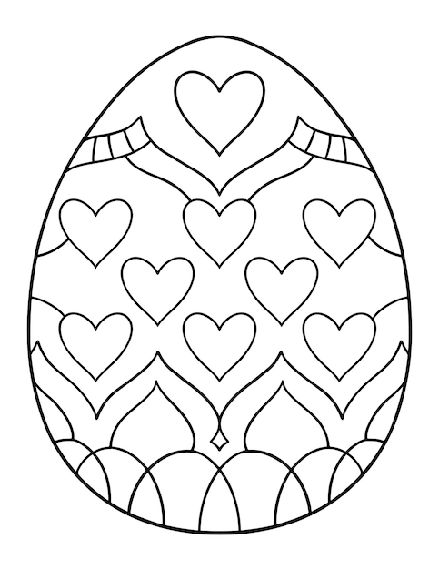 Patterned easter egg coloring page