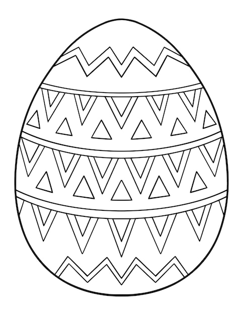 Вектор Раскраска пасхальное яйцо с рисунком