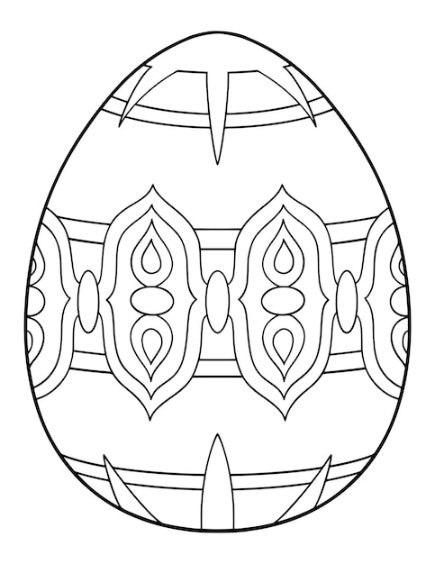 Patterned easter egg coloring page