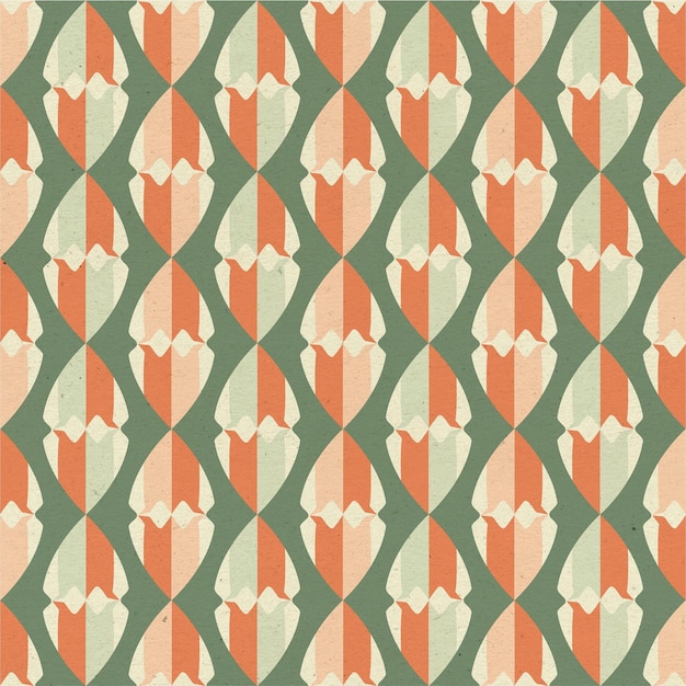 A patterned fabric with a green and orange design