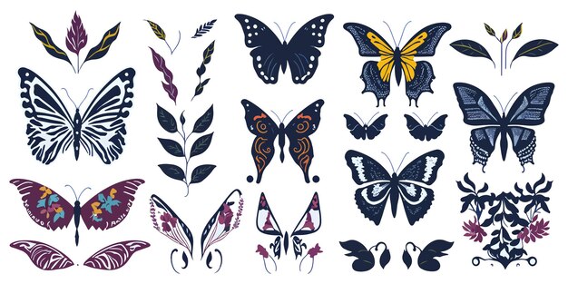 Patterned Perfection Set of Winged Insect Vectors