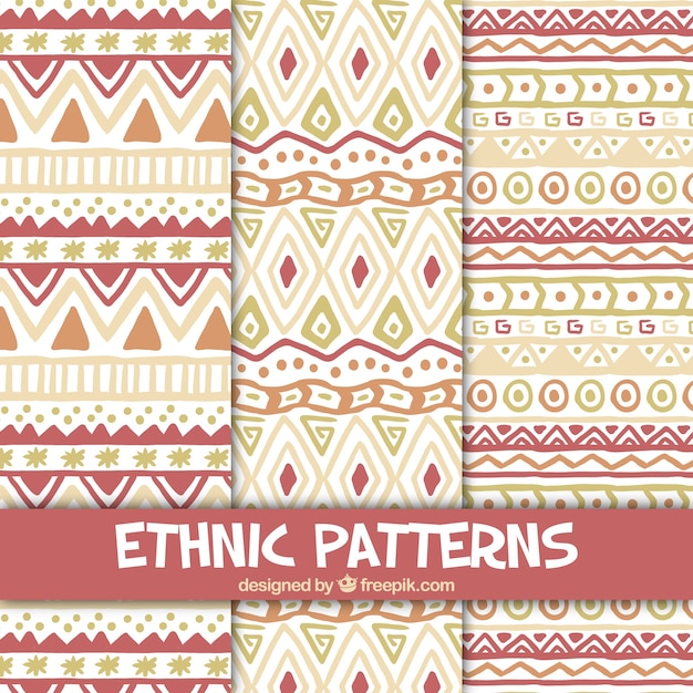 Patterns of hand-painted ethnic shapes