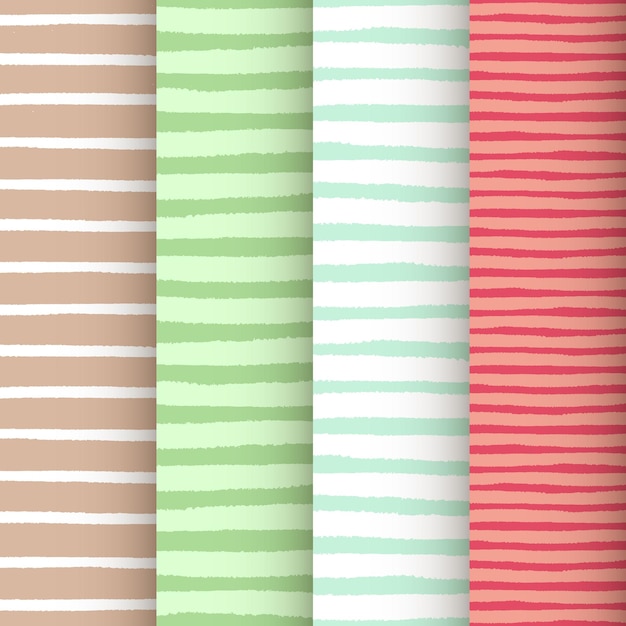 Patterns set with painted stripes