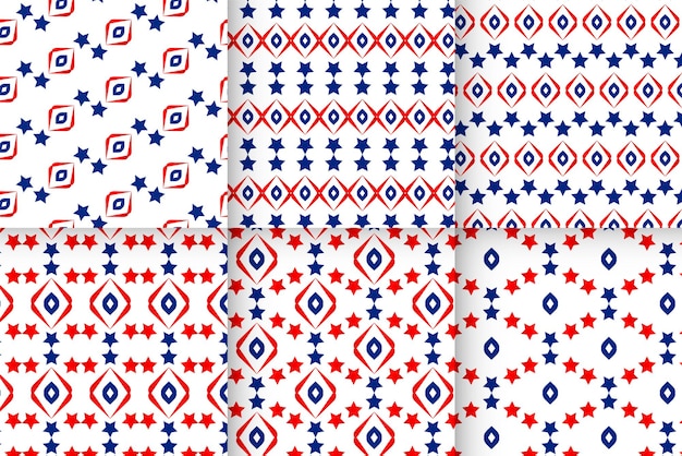 Patterns of Usa star in national colors of america