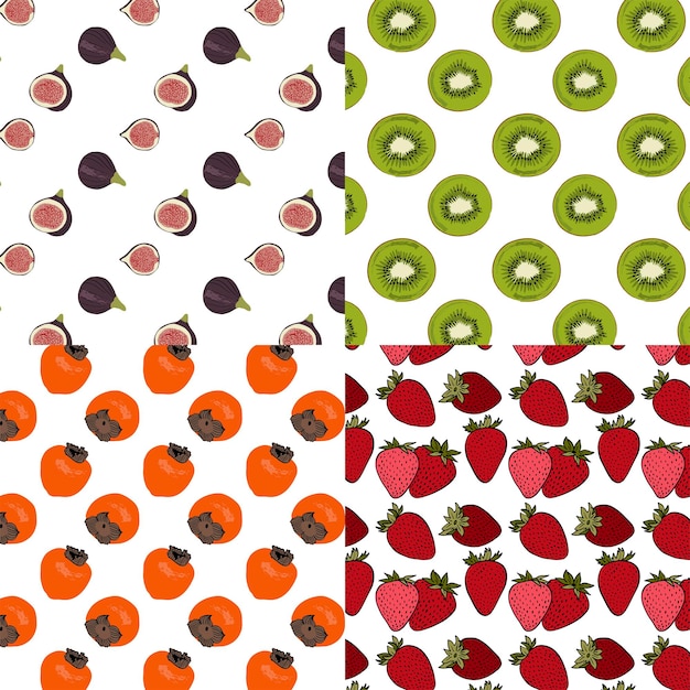 Узоры с фруктами и ягодами