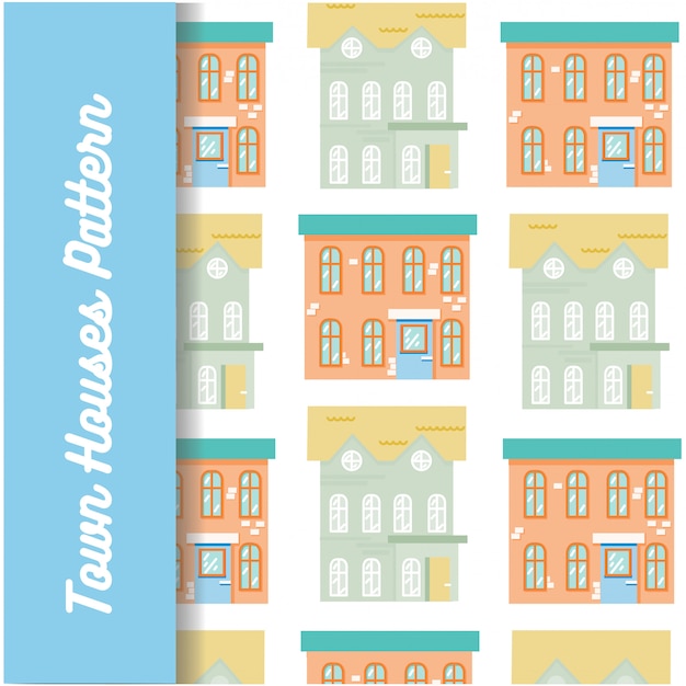 Vector patterns with town houses