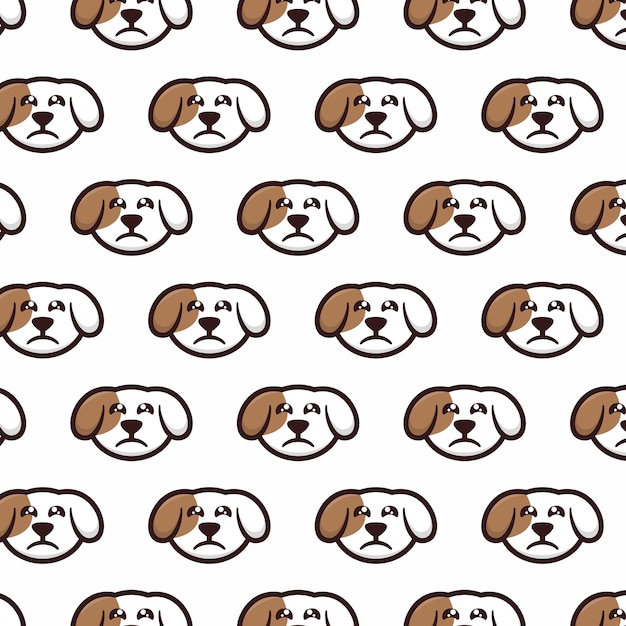 パターン頭の犬のかわいい動物のロゴ