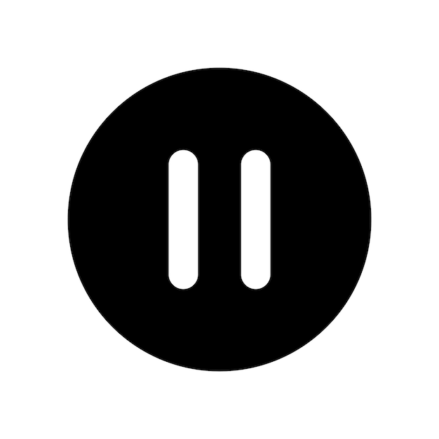 Vettore pausa media player simbolo icona rotonda illustrazione vettoriale isolato