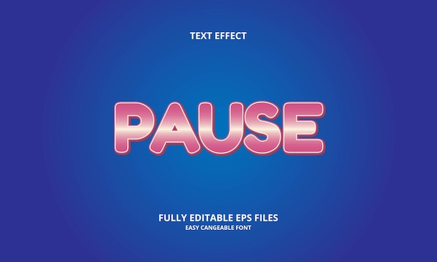 pause text effect design template