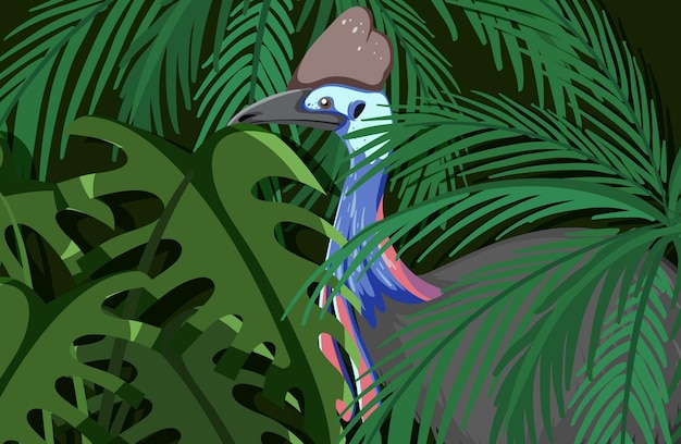 Vector pauw verborgen in de jungle