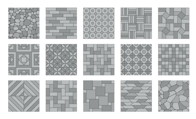 Vector paving tile cobblestone brick and stone pattern