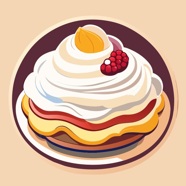 pavlova dessert in matte colors on a white background tshirt design