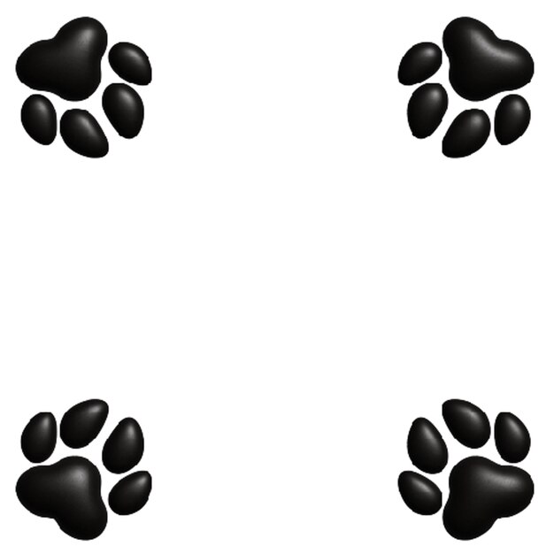 paw frame on white background