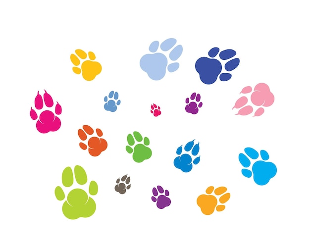Значок логотипа лапы вектора домашних животных