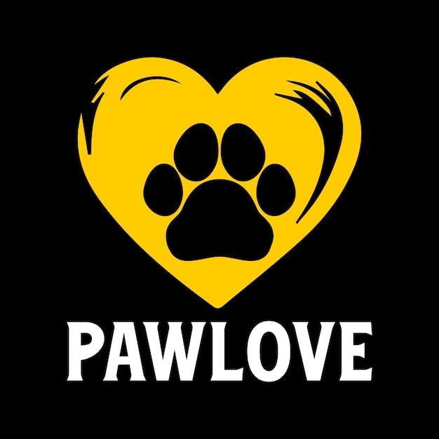 Paw love flat design