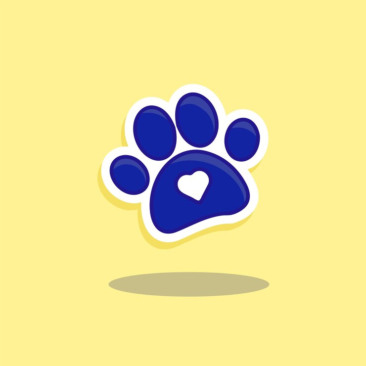 Paw Pet Love 플랫 디자인 벡터 일러스트레이터 귀여운 강아지 고양이 동물 스티커