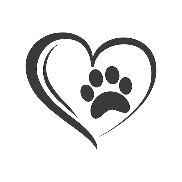Paw Print Heart and Dog Mom Vector Art for Cricut Cut Files