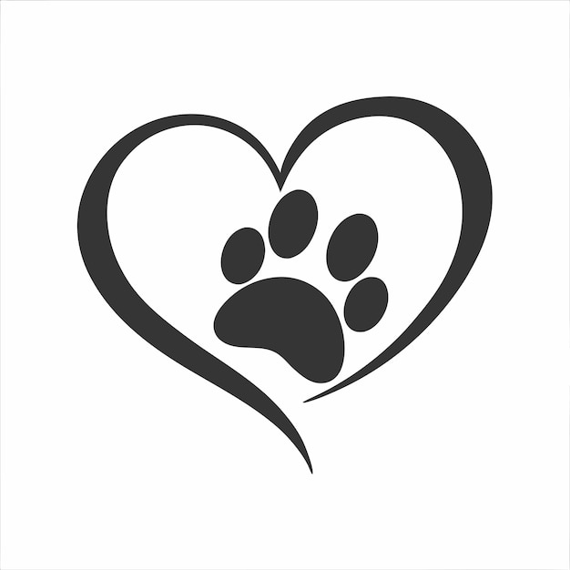 Paw Print Heart and Dog Mom Vector Art for Cricut Cut Files