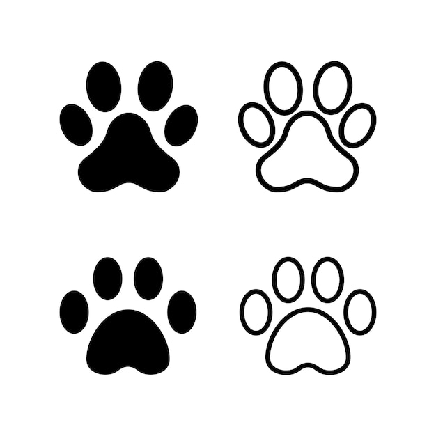 Paw Print Icon Vector Design Template