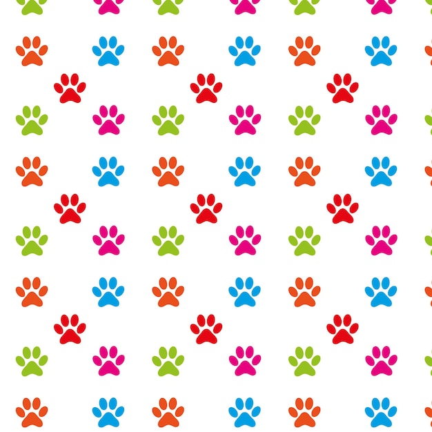 Vector paw print pattern