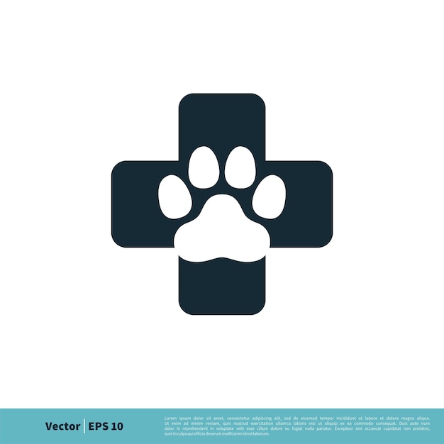 Vector paw print pet health care icon vector logo template illustration design vector eps 10