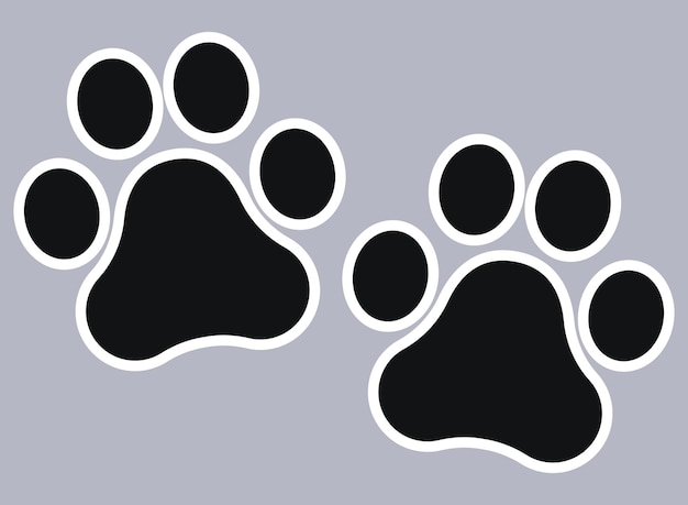 Paw Print Stickers On Dark Background