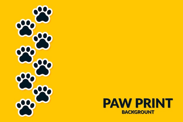 Vector paw print stickers pet cat dog