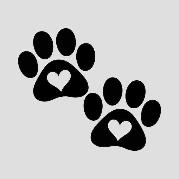 Paw Prints with Hearts