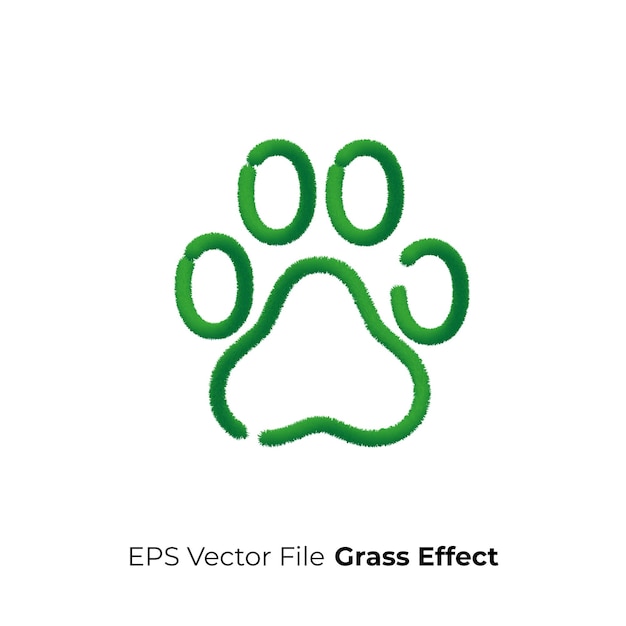 Paw symbol eps vector grass effect